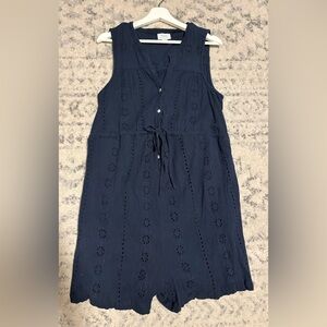 Seraphine Maternity Navy Eyelet Button-Front Size 12